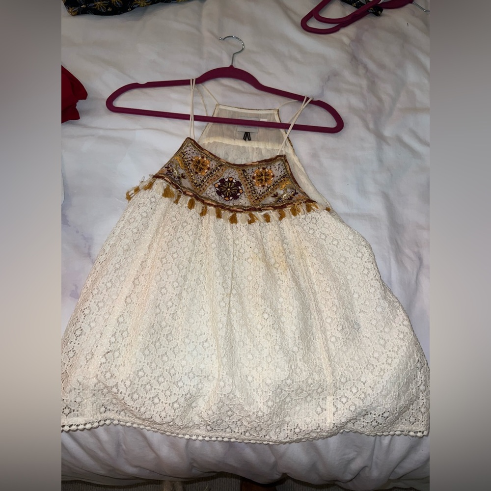 Anthropologie embellished tank top